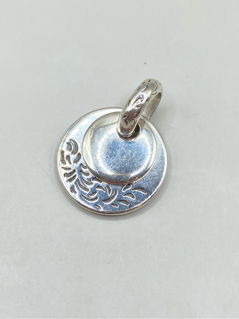 Vintage Silpada Etched Circle Pendant